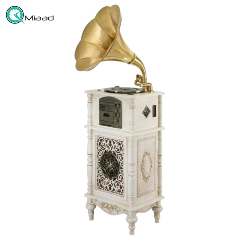 گرامافون مبله والتر مدل 3511 سفید استخوانی گرامافون