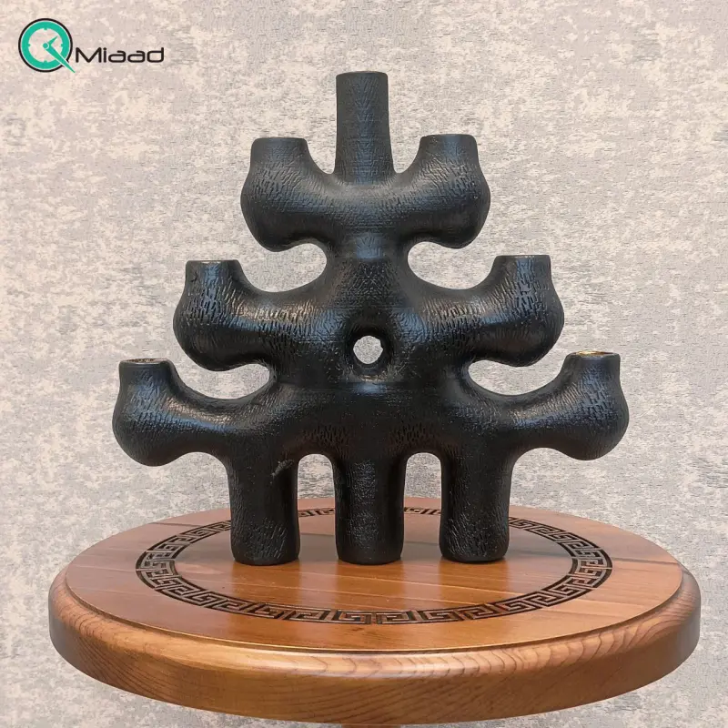 شمعدان تزیینی مدل کندو و کد ABM0013، جا شمعی 7 شعله با ترکیب مجسمه