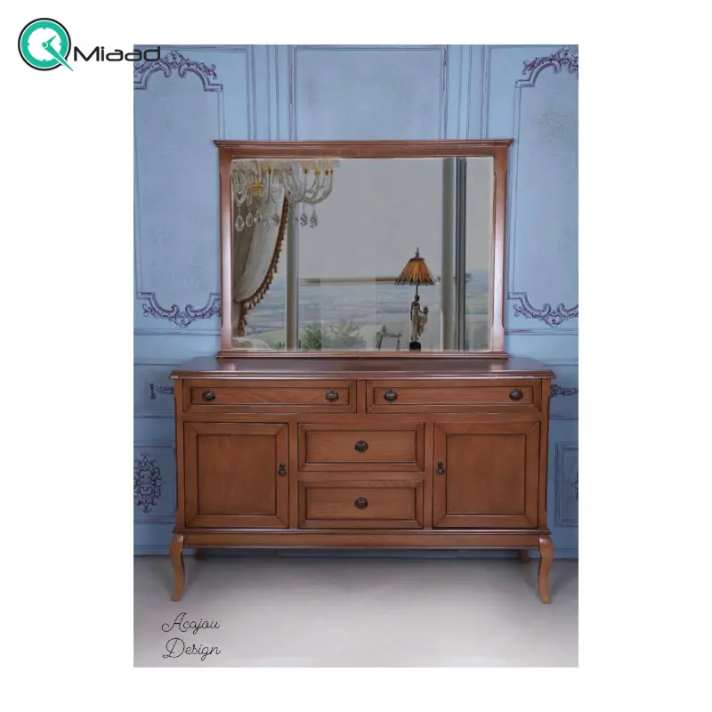 آینه و کنسول چوبی آکاژو، آینه و کنسول چوبی با طراحی ساده و کلاسیک، متریال مقاوم چوب با طرح طبیعی چوب خرید میز کنارسالنی