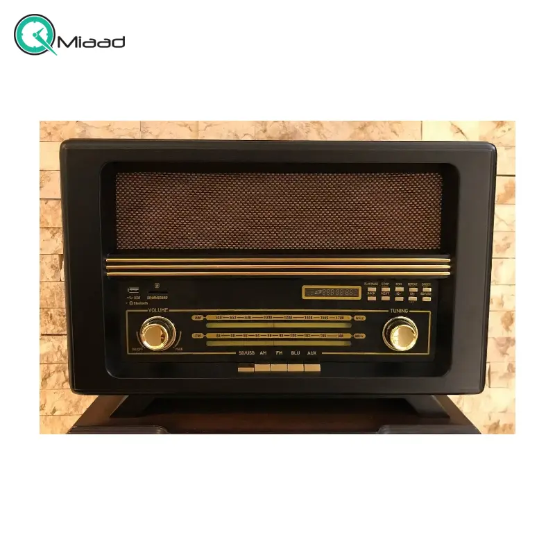 رادیو کلاسیک چوبی بزرگ، رادیو نوستالژی قابلیت گیرندگی 3 موج رادیو FM,AM و SW3 ، پخش موسیقی و فایلهای MP3، اتصال از طریق بلوتوث، اتصال فلش مموری USB، قابلیت اتصال AUX، رنگ مشکی رادیو شارژی