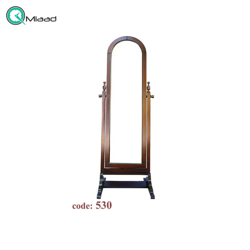 آینه تمام چوب مدل 530، آینه قدی تمام چوب بسیار زیبا با متریال چوب و آینه درجه یک، بسته بندی ارسال بسیار مقاوم با ضربه گیر فراوان آینه