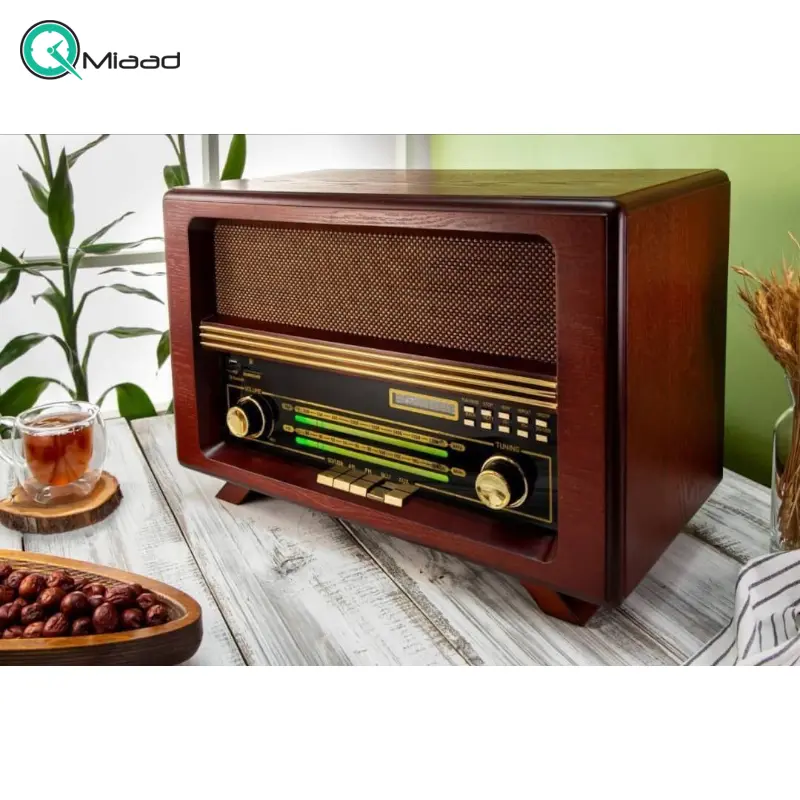 رادیو رومیزی مدل PN065، دستگاه پخش CD، mp3، AUX، فلش، رادیو با ظاهر شیک و نوستالژی با قابلیت Line out رادیو