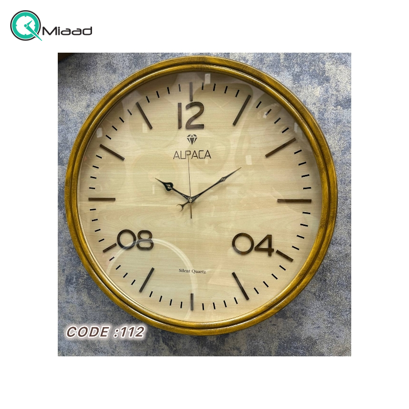 ساعت دیواری چوبی آلپاکا Alpaca کد 112 سایز 60