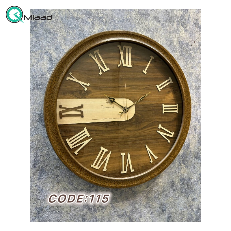 ساعت دیواری آلپاکا کد 115 سایز 75 کرم قهوه ای