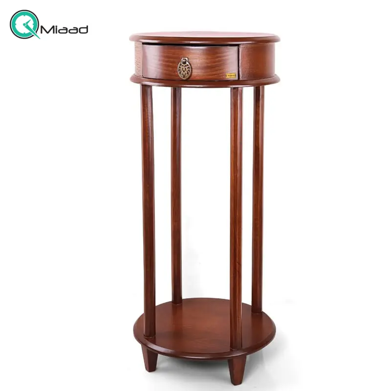 میز تلفن، میز تلفن چوبی و پایه بلند زیبا، دارای کشویی متوسط برای نگه داری وسایل کوچک، سطح پایینی و روی میز برای نگه داری وسیله دکوری، کد m 213 خرید میز تلفن