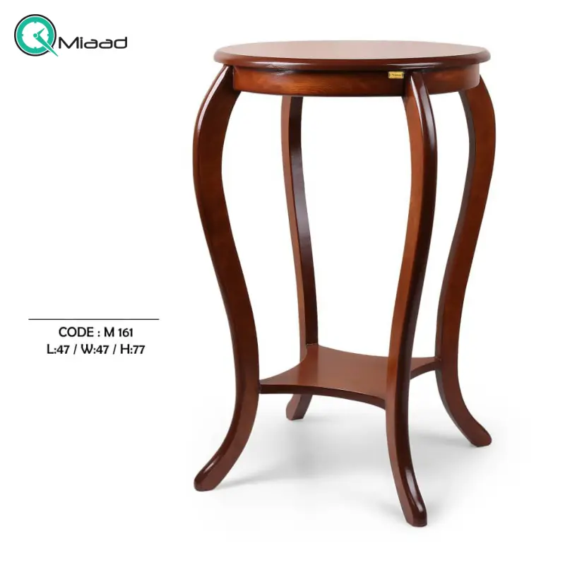 میز تلفن چوبی مدل M 161، میز تلفن پایه دار بسیار شیک و چوبی، فضایی برای نگه درای وسایل تزیینی در پایین و بالای میز خرید میز تلفن گرام