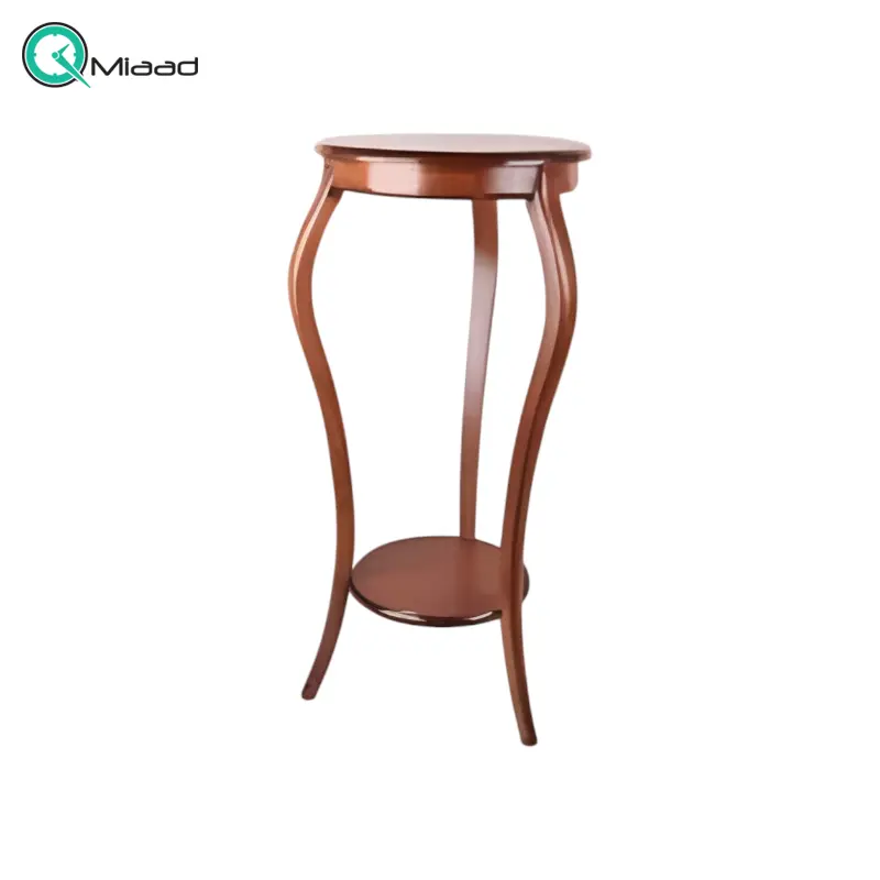 میز گرد مدل افق با کد M 181، میز تلفن چوبی و پایه بلند زیبا، دارای کشویی برای نگه داری وسایل کوچک، سطح پایینی میز برای نگه داری وسیله دکوری، ارتفاع 90 سانت خرید میز تلفن