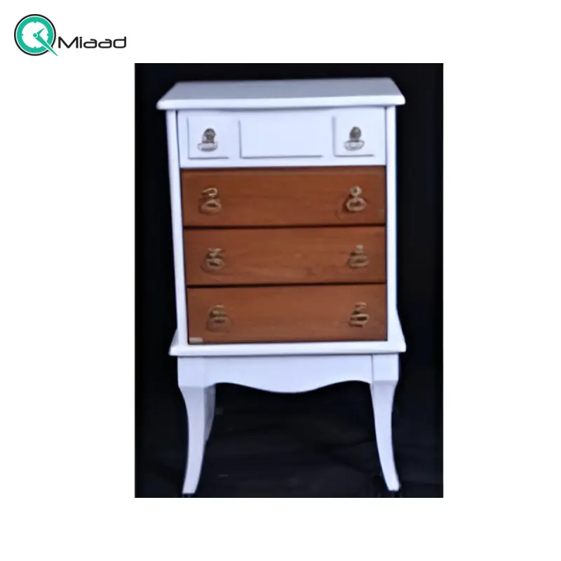 میز گرام چوبی مدل آترینا کد M191، میز گرامافون کلاسیک و پایه دار بسیار شیک و چوبی، دارای چهار کشو برای نگه داری وسایل کوچک، فضایی برای نگه درای وسایل تزیینی بر روی سطح میز خرید میز تلفن گرام