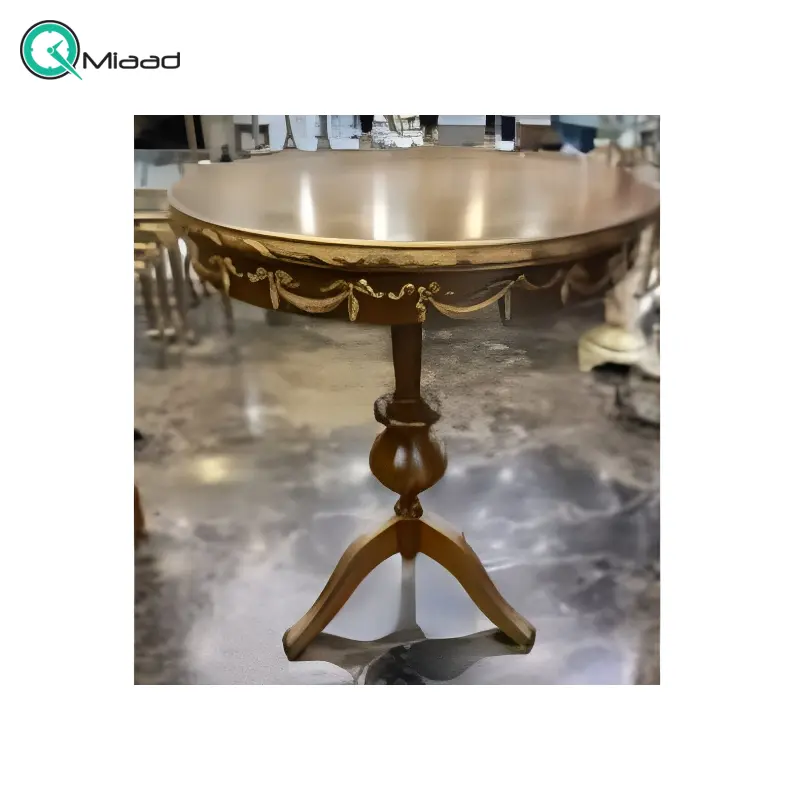 میز خاطره برنز کوب گرد مدل M206، میز خاطره تمام چوب برنز کوب بسیار شیک و چوبی، فضای رویی برای نگه داری وسایل تزیینی مثل رادیو یا وسایل دیگر خرید میز تلفن گرام