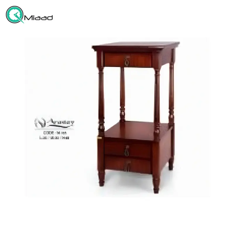میز چوبی مدل شیوا کد m201، میز جدید پایه دار بسیار شیک با متریال تمام چوب، دارای سه کشو برای نگه داری وسایل کوچک، فضایی برای نگه درای وسایل تزیینی در قسمت بالا و پایین میز خرید میز تلفن گرام