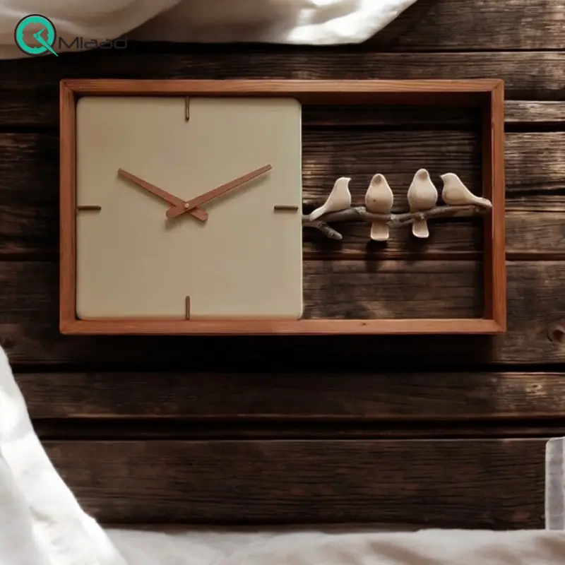 ساعت دیواری چوبی دست ساز مدل 128 ساعت دیواری چوبی