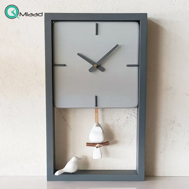 ساعت دیواری چوبی دست ساز کد 148، ساعت دیواری پاندولی سایز 50×30 سانت، ساعت دیواری مینیمال ساعت دیواری چوبی