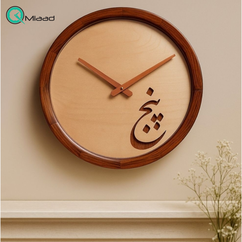 ساعت دیواری چوبی دست ساز مدل 173