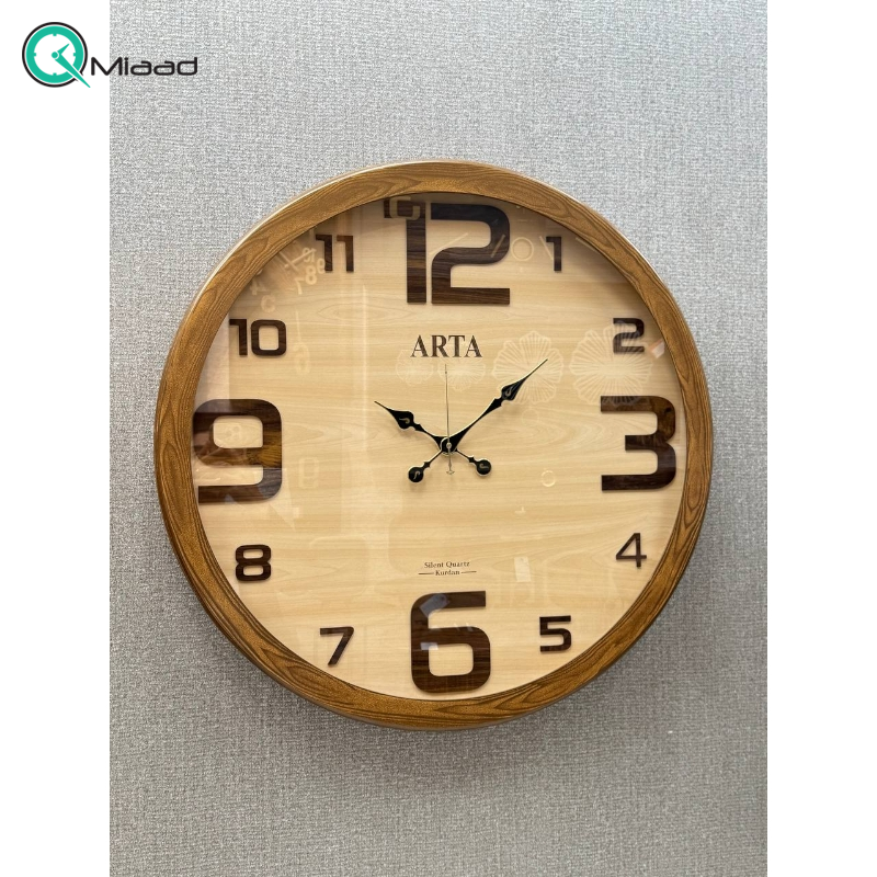 ساعت دیواری آرتا مدل 1425 سایز 60 رنگ قهوه ای