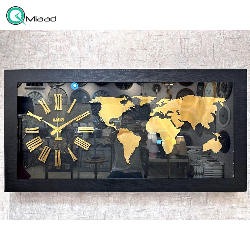 ساعت دیواری طرح نقشه جهان مدل 1470
