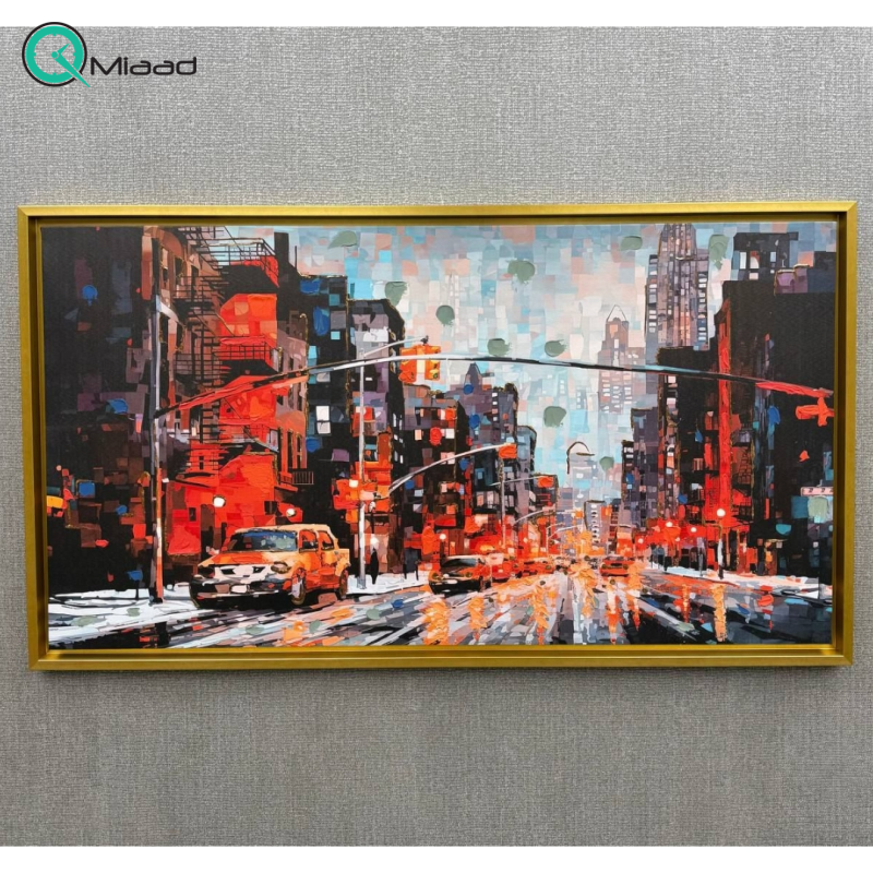 تابلو بوم نقاشی کد 2300 طرح انتزاعی شهر نیویورک