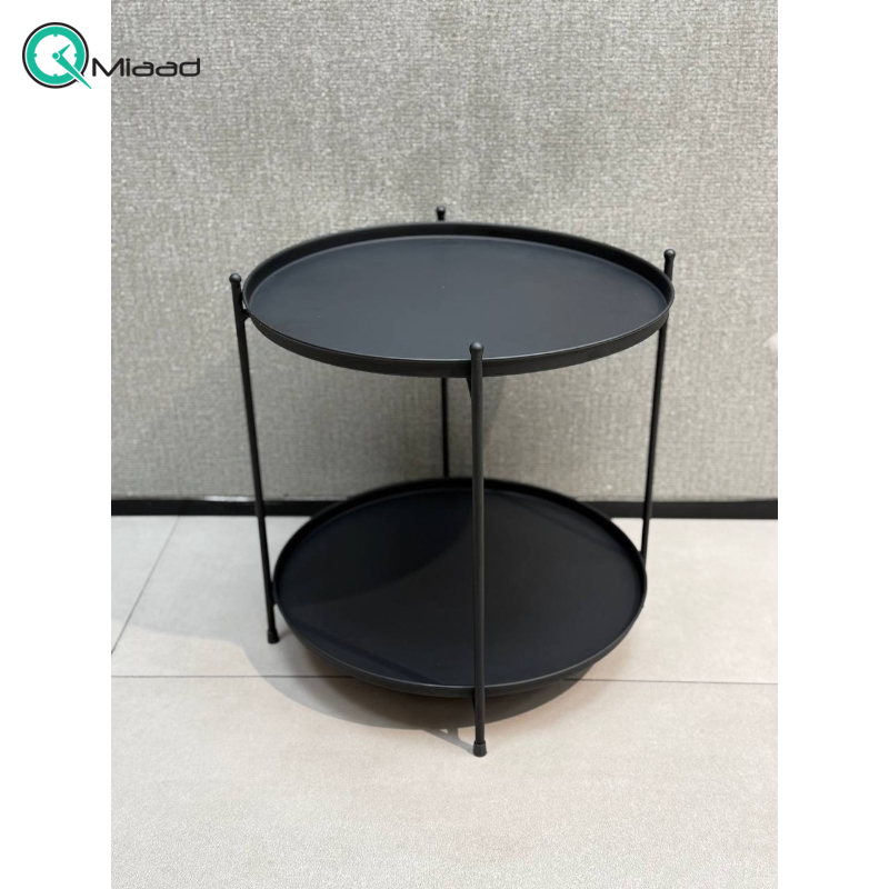 میز عسلی 2 سینی تاشو مدل 2900 رنگ مشکی