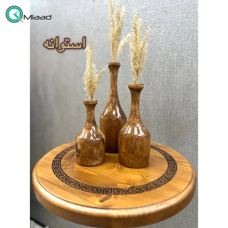 گلدان سه تکه مدل استوانه کد 460، گلدان تزیینی سه سایز با متریال چوب افرا، دکوری با طراحی ساده و زیبا و همینطور خلاقانه گلدان