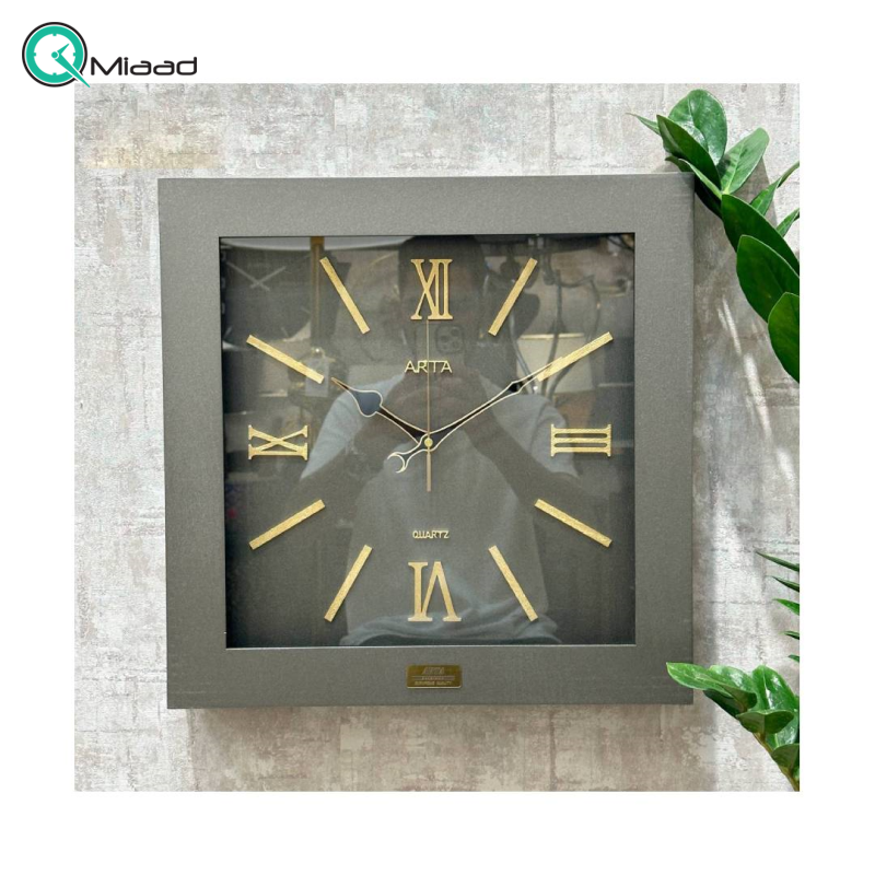  ساعت دیواری مربعی آرتا Arta کد 54 رنگ طوسی