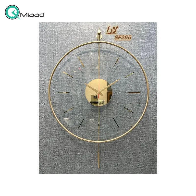 ساعت دیواری مدرن مدل لارا کد SF265، ساعت دیواری گرد ساده عدد رومی، موتور روانگرد و بی صدا، متریال شیشه و فلز، طراحی مینیمال و دو سال ضمانت ساعت دیواری