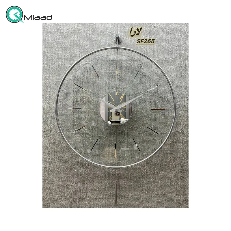 ساعت دیواری مدرن مدل لارا کد SF265، ساعت دیواری گرد ساده عدد رومی، موتور روانگرد و بی صدا، متریال شیشه و فلز، طراحی مینیمال و دو سال ضمانت ساعت دیواری