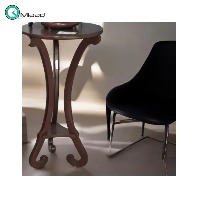 میز چوبی آرتمیس 3 پایه دار گلدانی، میز تلفن 3 پایه دار بسیار شیک و چوبی با تنوع رنگی، فضایی برای نگه درای وسایل تزیینی در پایین و سطح بالای میز، رنگ قهوه ای خرید میز تلفن گرام