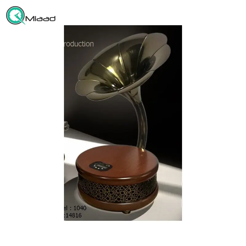 بلوتوث پلیر طرح گرام مدل 1040، بلوتوث پلیر خلاقانه رومیزی با قابلیت پخش، mp3، AUX، فلش، رادیو با ظاهر شیک و نوستالژی، دارای ریموت کنترل رادیو