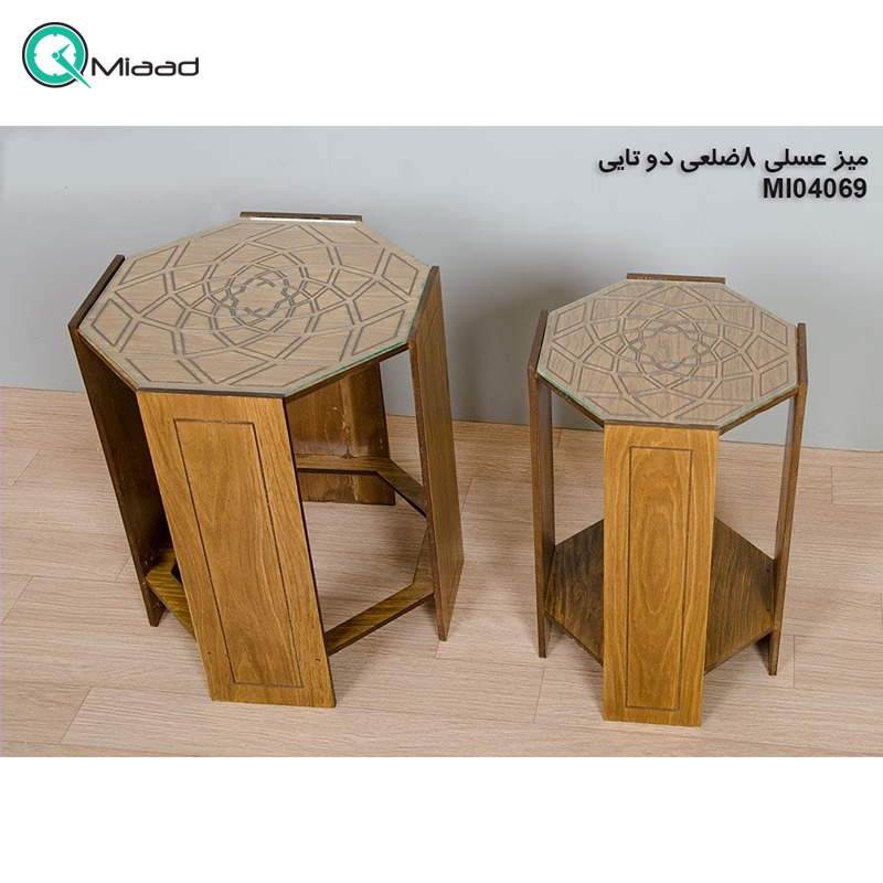 میز عسلی چوبی دو تکه مدل M104069