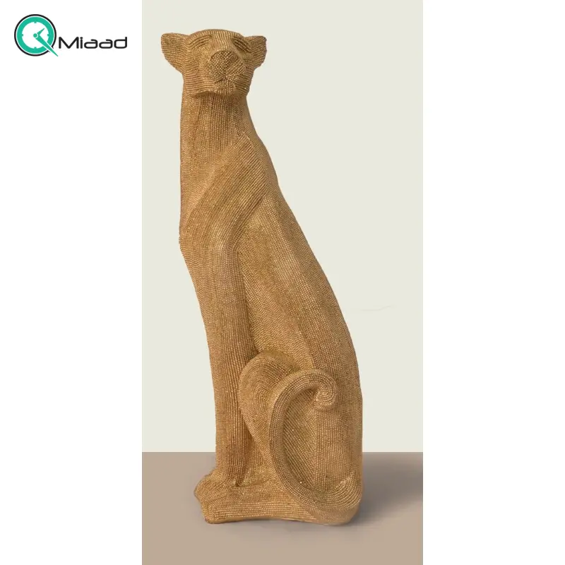 مجسمه چیتا مدل MO16087، مجسمه زیبا و تزیینی چیتا با تنوع رنگ بندی، دکوری بسیار زیبا برای هر سطح و میزی، رنگ طلایی مجسمه
