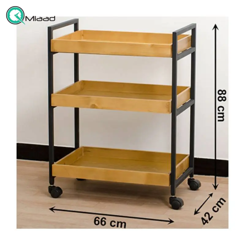 میز پذیرایی ترولی میکس مدل MXTB29013، میز ترولی سرو و پذیرایی تمام چوب، میز پذیرایی شیک و خاص، مناسب برای رستوران و تالارها میز