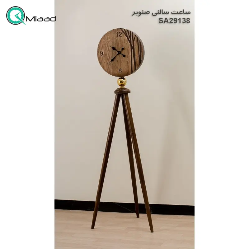 ساعت ایستاده چوبی مدل صنوبر کد SA29138، ساعت ایستاده پایه دار با ارتفاع 167 سانتی متر، جنس بدنه و صفحه ساعت از چوب ساعت ایستاده
