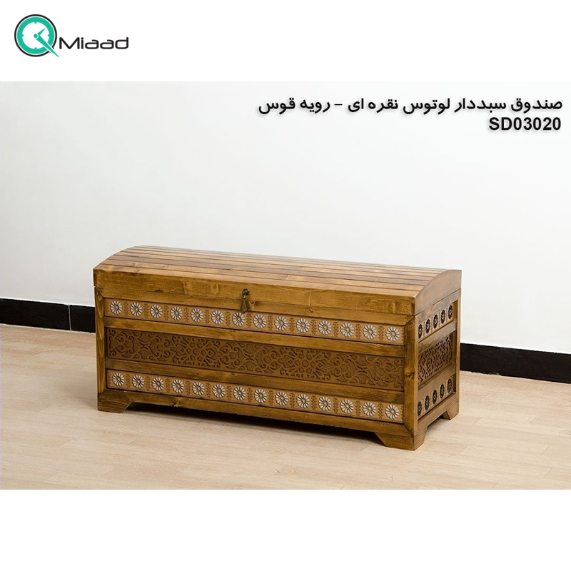 صندوق چوبی سبد دار لوتوس نقره ای کد SD03020