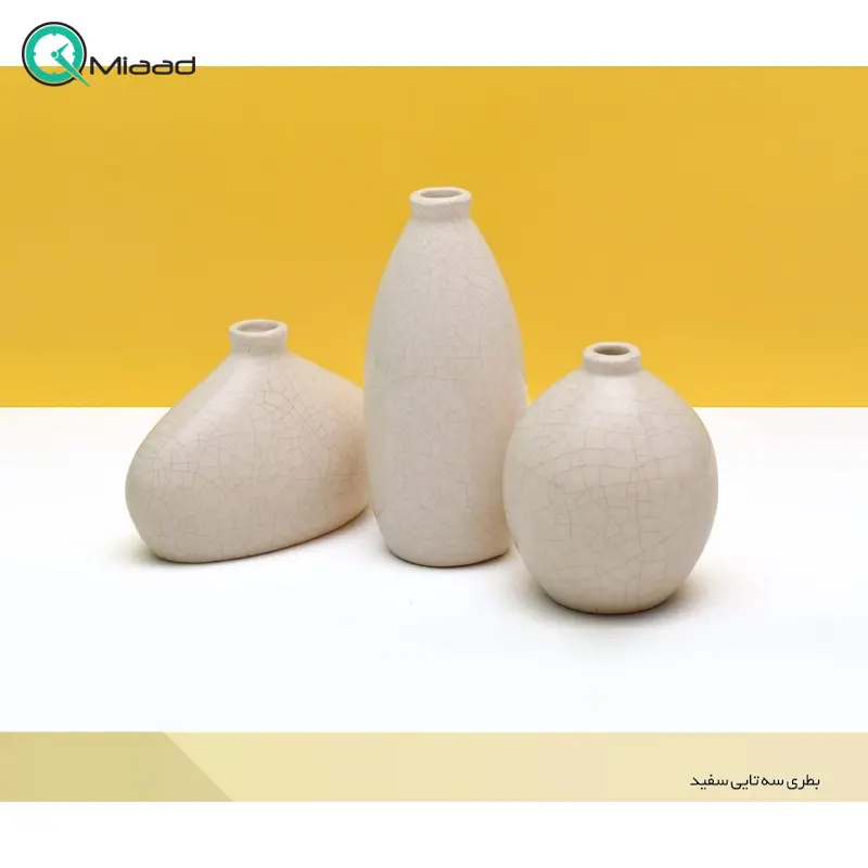 بطری سه تکه کد SR17054، ست سرامیکی سه سایز و دکوری با طراحی ساده و زیبا و همینطور خلاقانه گلدان