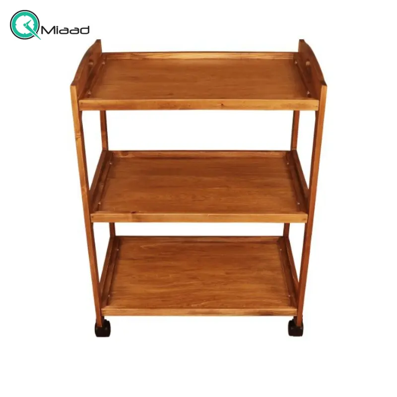 میز پذیرایی ترولی مدل TR04007، میز ترولی سرو و پذیرایی تمام چوب، میز پذیرایی شیک و خاص، مناسب برای رستوران و تالارها، چوب روس و قابل سفارش با چوب راش میز