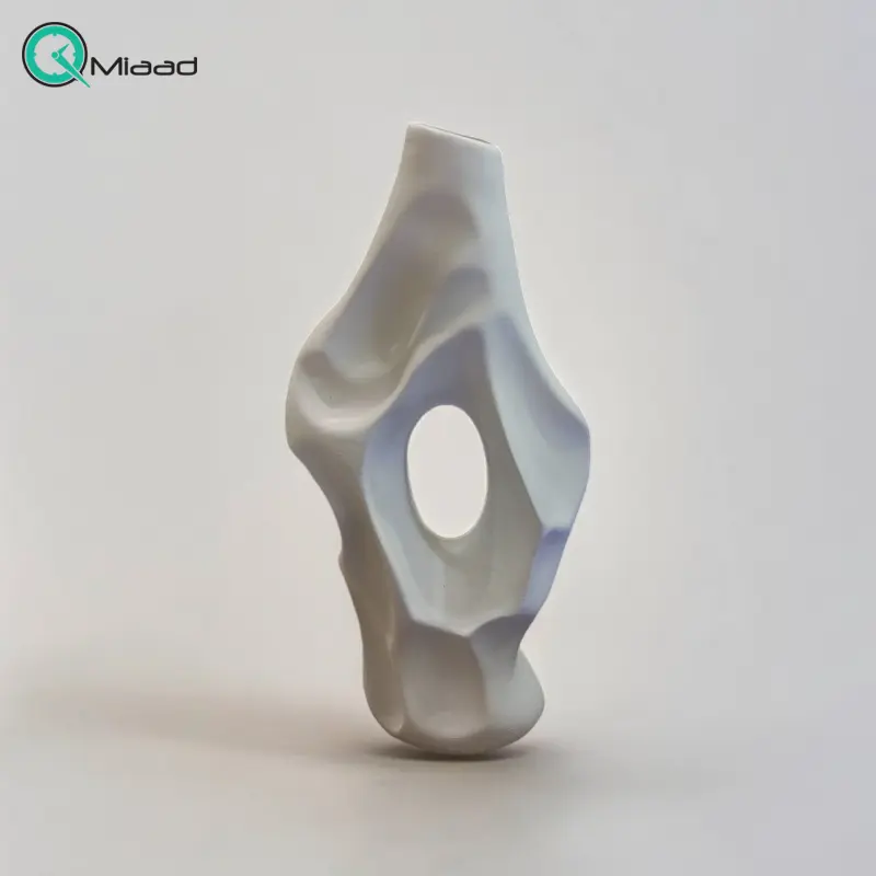 گلدان ساحلی مدل GO27396، گلدان تزیینی و دکوری مدل ساحلی ارتفاع 60 سانت با طراحی ساده و زیبا، رنگ سفید گلدان