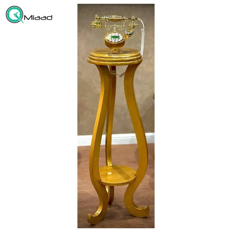 تلفن پایه دار چوبی آوا مدل 2880، تلفن ایستاده و سلطنتی با بدنه و متریال چوب، دارای کالر آیدی (نمایش اطلاعات تماس گیرنده)، شماره گیر دکمه ای، رنگ قهوه ای تلفن ایستاده