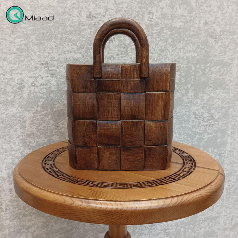 گلدان رزین یک تکه مدل زنبیل رنگ قهوه ای