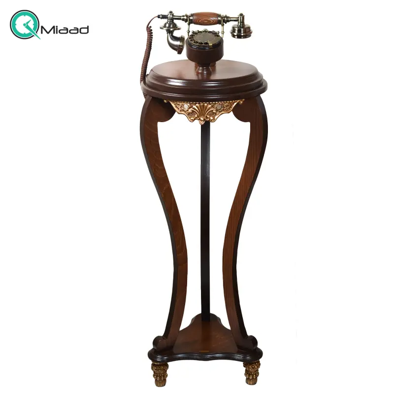 تلفن پایه دار چوبی گرندفون Grand Phone | تلفن ایستاده و سلطنتی با شماره گیر چرخشی | مدل 2027 تلفن ایستاده