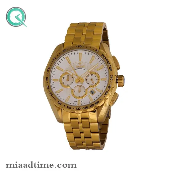 ساعت مچی ویولت مردانه کرنوگراف طلایی صفحه سفید مدل 0406/2G ساعت مچی