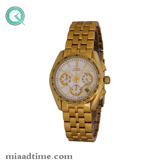 ساعت مچی ویولت زنانه کرنوگراف طلایی صفحه سفید مدل 0406/2L ساعت مچی زنانه مارک دار