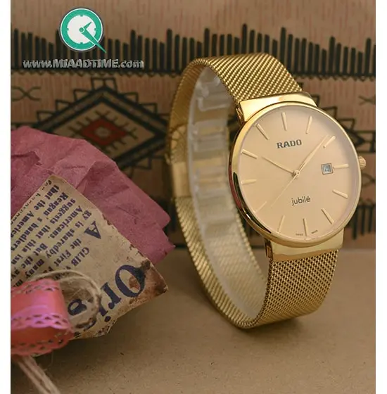 ساعت مچی رادو مردانه طلایی صفحه روشن بند حصیری مدل 25477 ساعت مچی مردانه,برند رادو,ساعت رادو, ساعت رادو بند حصیری