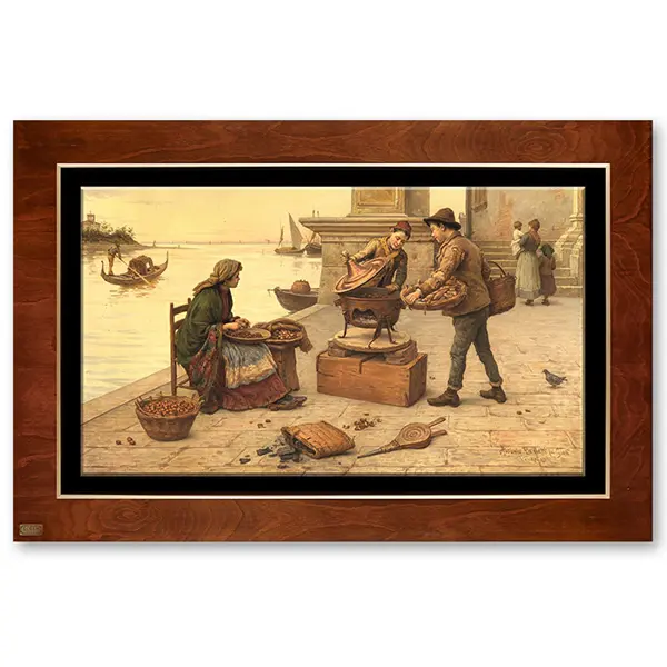 تابلو نقاشی چوبی لوتوس، تابلو سایز 120 در 80 مدل بلوط فروشان، تابلو کلاسیک دکوری نقاشی با فریم چوبی چاپ مستقیم روی چوب با جلوه طبیعی | کد FWB-H تابلو