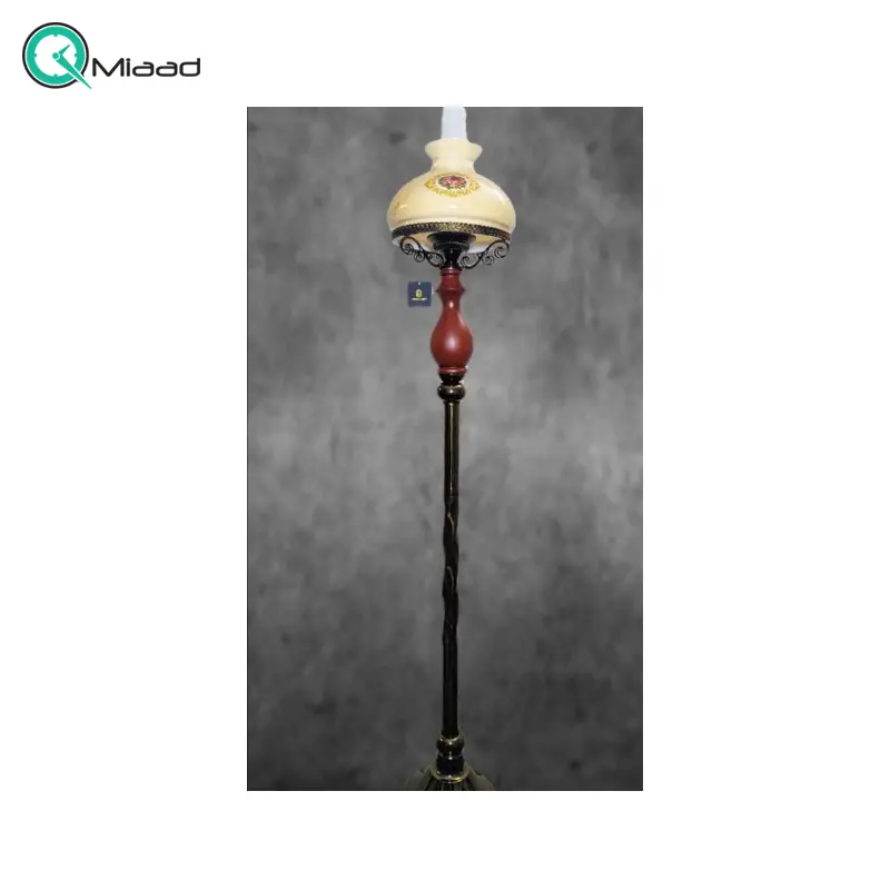 آباژور و چراغ خواب ایستاده کد 308، آباژور کلاسیک و طرح قدیمی طرح گردسوز با متریال ترکیبی چوب و فلز و کیفیت عالی آباژور