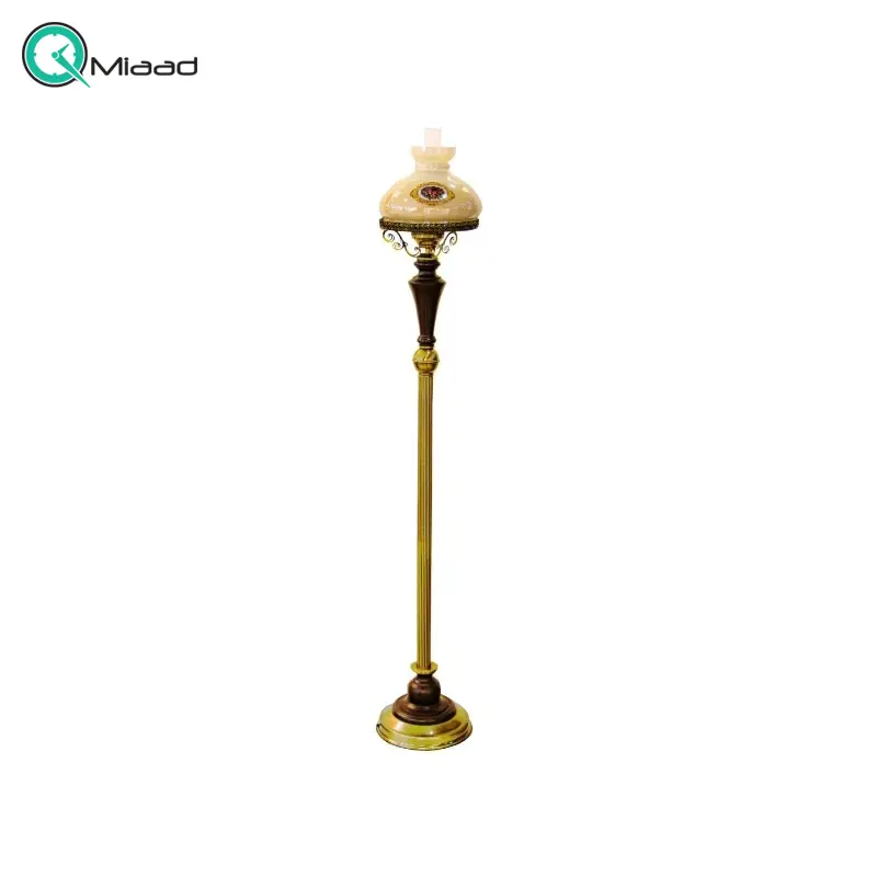 آباژور و چراغ خواب ایستاده کد 5005، آباژور کلاسیک و طرح قدیمی طرح گردسوز با متریال ترکیبی چوب و فلز لوکس و کیفیت عالی آباژور