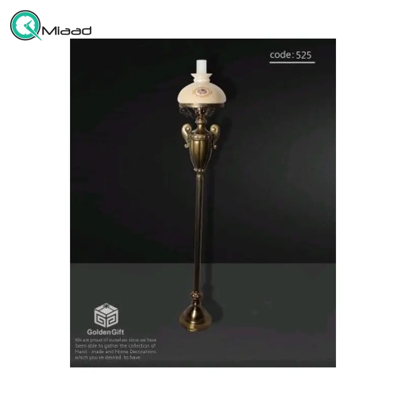 آباژور و چراغ خواب ایستاده کد 525، خرید آباژور ایستاده کلاسیک، آباژور کلاسیک و پلی استر طرح گردسوز با کیفیت عالی آباژور