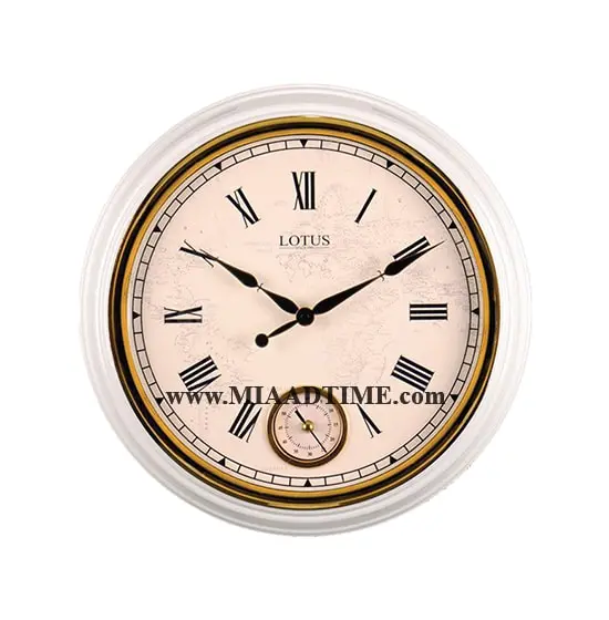 ساعت دیواری گرد فلزی لوتوس سفید مدل WILSON-M3010A ساعت دیواری مدرن و شیک