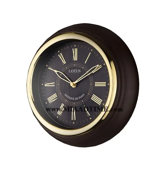ساعت دیواری لوتوس فلزی مشکی طلایی کد AUSTIN M-4006 ساعت دیواری