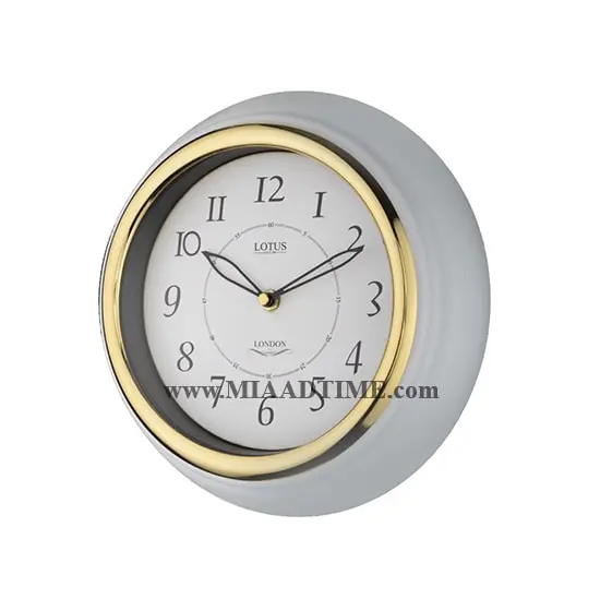 ساعت دیواری لوتوس فلزی سفید طلایی کد CHRIS M-4009 ساعت دیواری