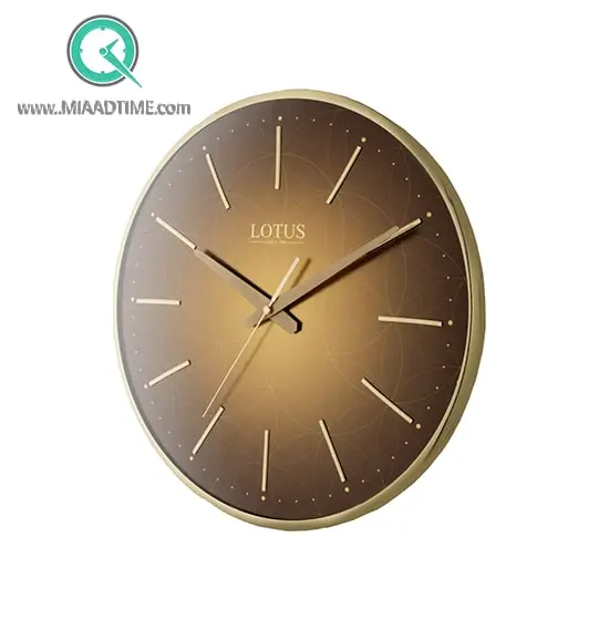 ساعت دیواری فلزی شیشه دار لوتوس مدل LEO M-6616 ساعت دیواری