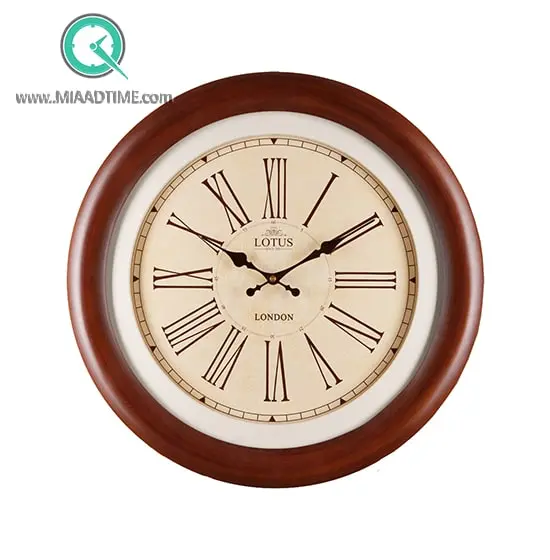 ساعت دیواری گرد چوبی لوتوس مدل SUNRAY W-C390 ساعت دیواری مدرن و شیک